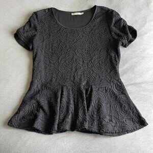 NEW Mikarose Peplum Short Sleeve Top